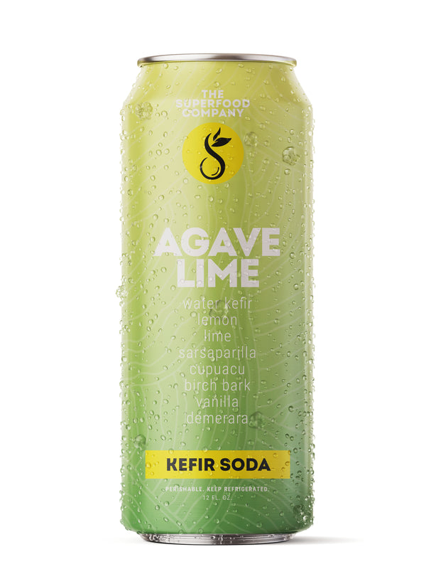8-Pack of Agave Lime Kefir Soda