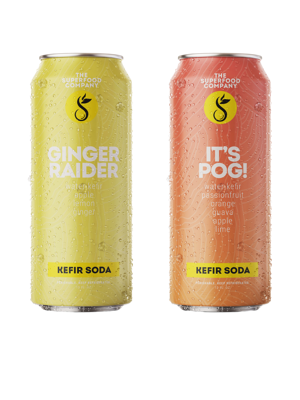 8Pack of Ginger Raider & It's POG! Kefir Sodas The Superfood Company
