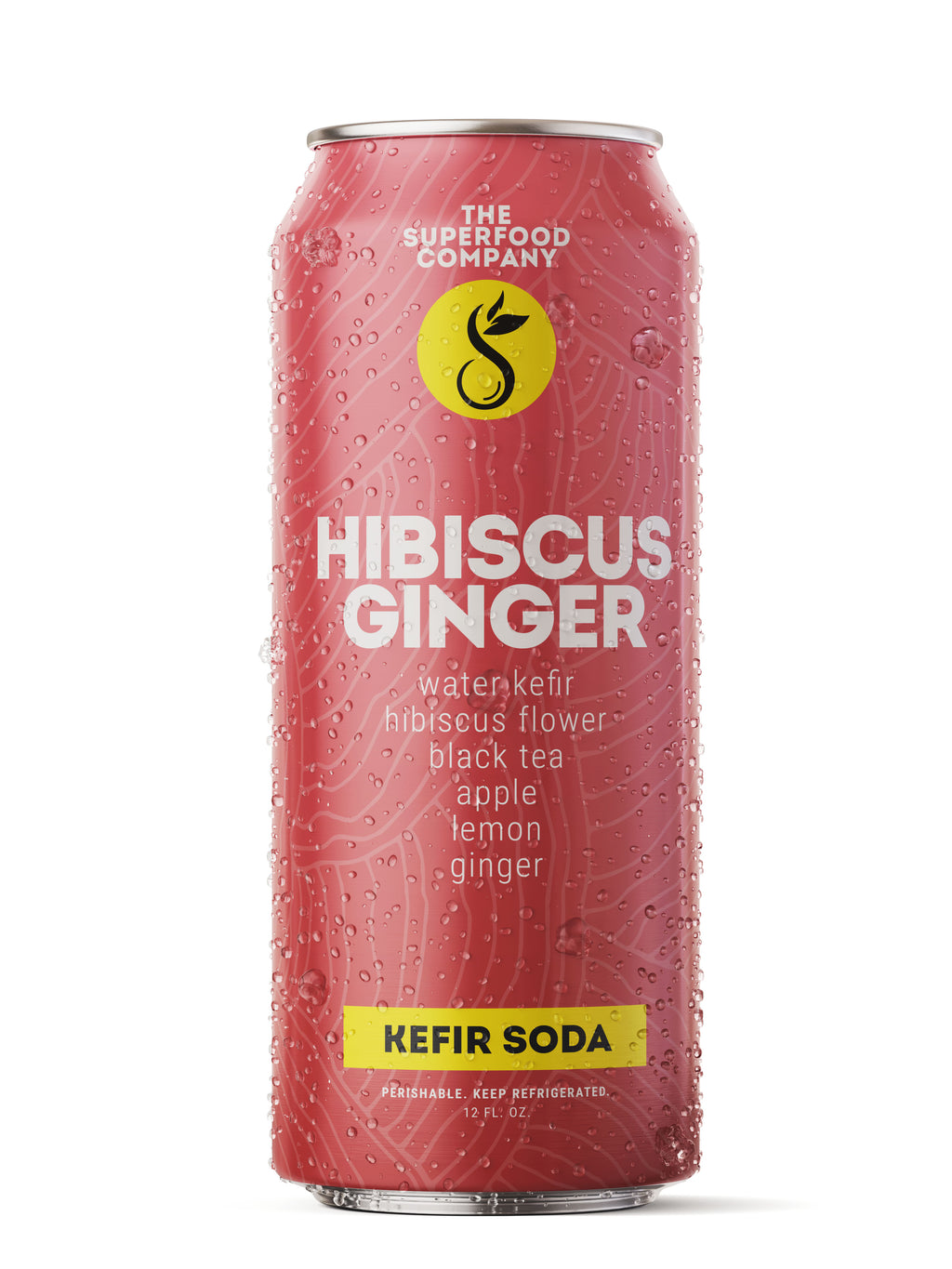 8Pack of Hibiscus Ginger Kefir Soda The Superfood Company