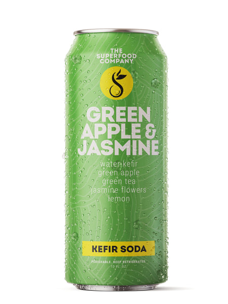 ダイエットフード JASMINE Apple 8-Pack Green Apple & Jasime Kefir Soda – The Superfood Company