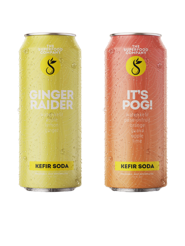 8-Pack of Ginger Raider & It's POG! Kefir Sodas