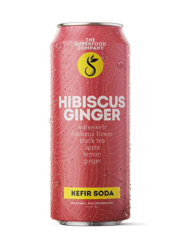 8-Pack of Hibiscus Ginger Kefir Soda