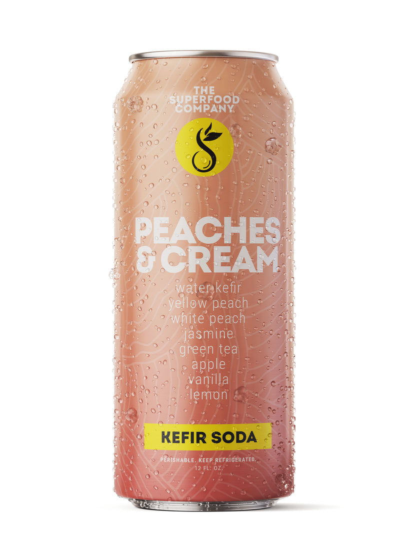 8-Pack of Peaches & Cream Kefir Soda