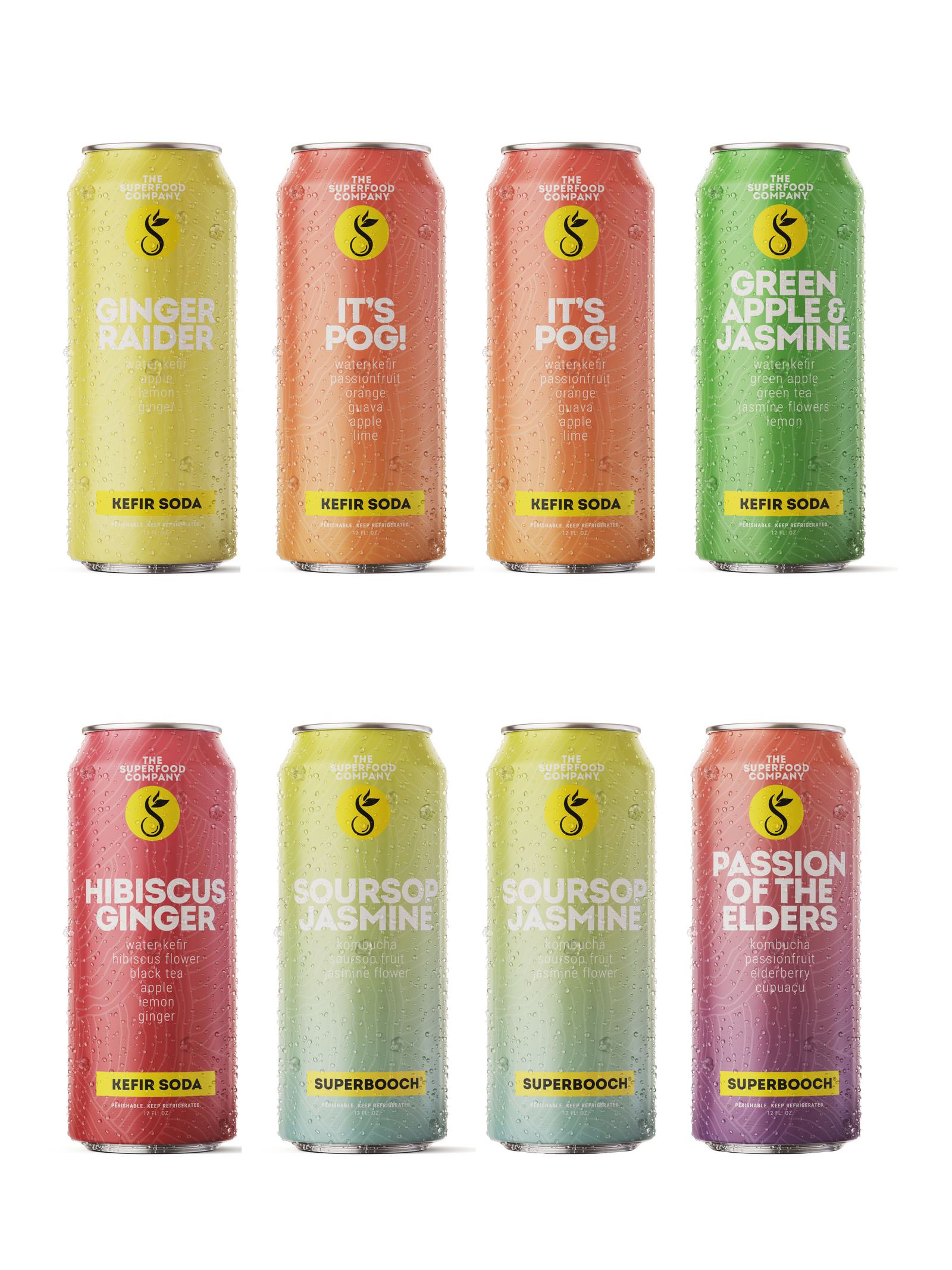 8-Pack of Kefir Soda & Kombucha – The Superfood Company